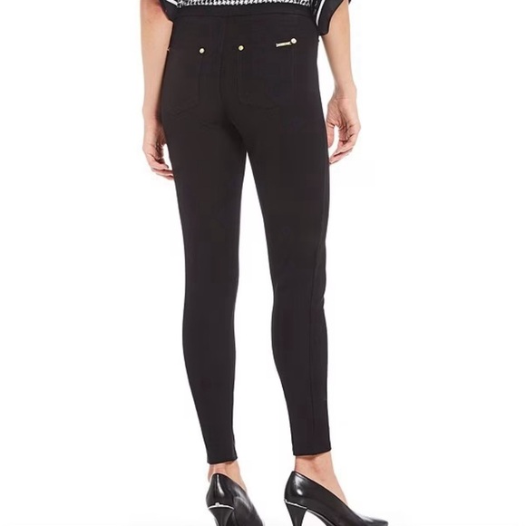 MICHAEL Michael Kors Large black gold Stretch Knit Twill Pull-On Leggings casual - Picture 2 of 13